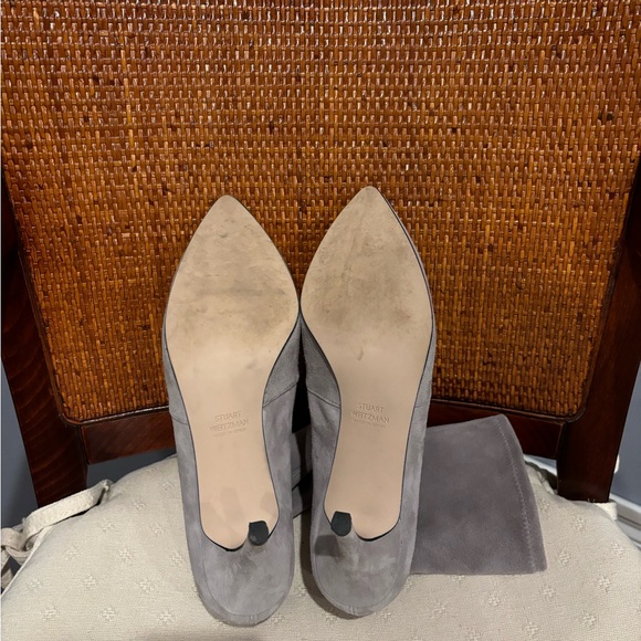SALE Stuart Weitzman Silver Suede Ankle Boot - Picture 4 of 4
